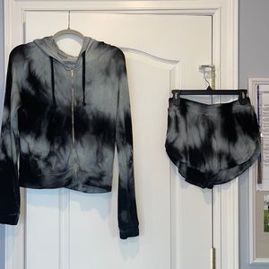 Matching shorts and zip-up set